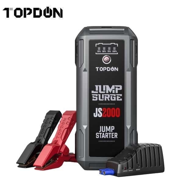 Topdon 2000 watt Battery Jumpstarter, Power Bank, and LED Flashlight TDP-TD52130050
